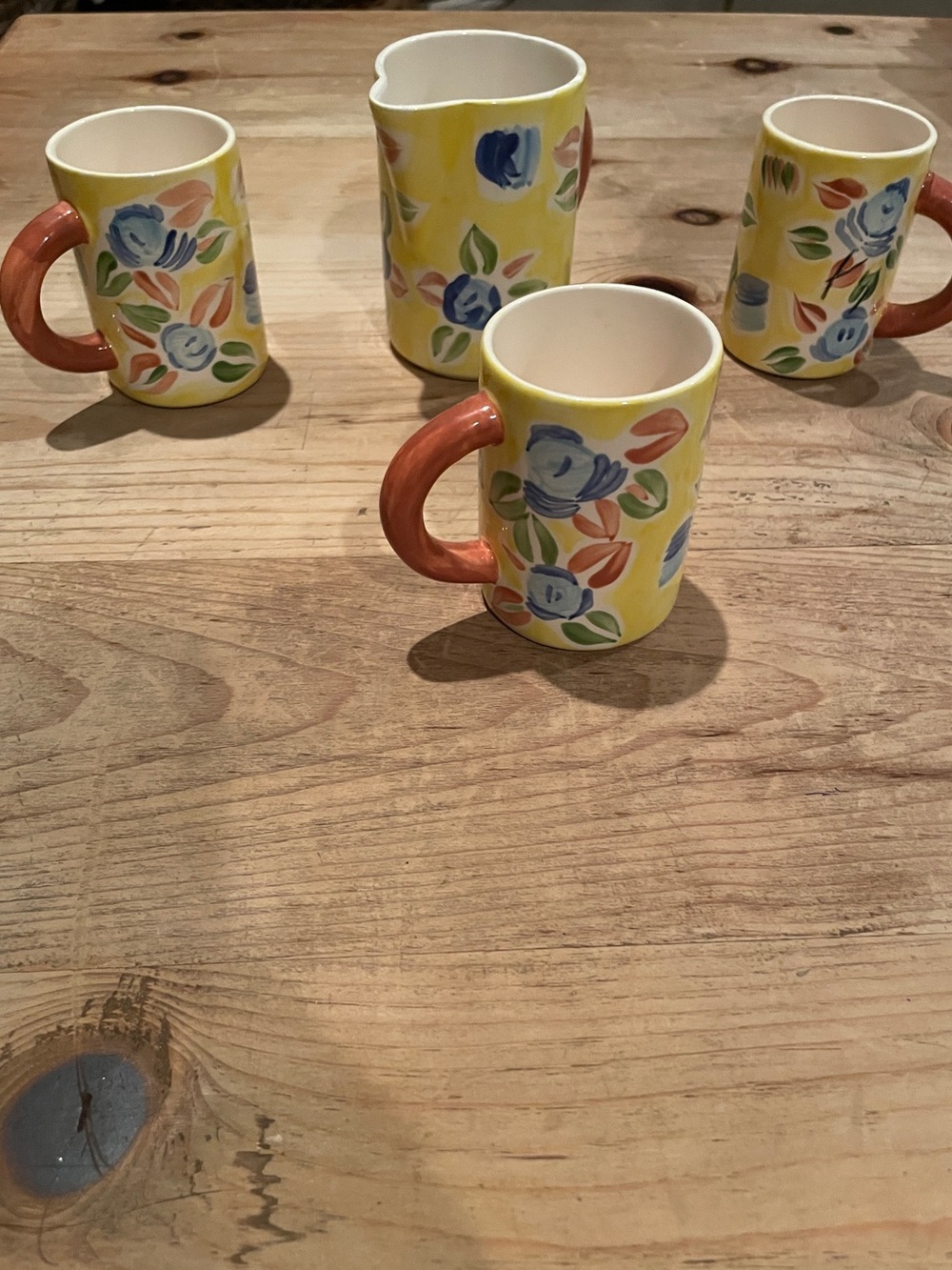 Pier One Creamer mini pitcher tea set ceramic floral shabby chic miniature